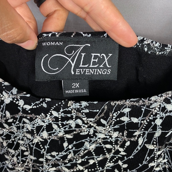 Alex Evenings Jacket/Camisole Floral Glitter Print 2 Piece Set Plus Size… - Picture 15 of 16